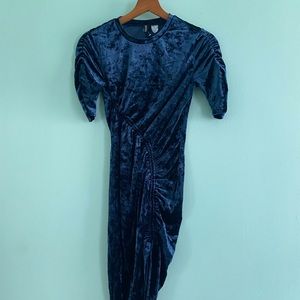 Mini Blue Velour Dress